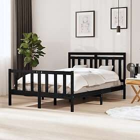 vidaXL Bed Frame svart massivt trä 140x190 cm 3100703