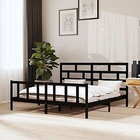 vidaXL Bed Frame svart massiv furu 200x200 cm 3101372