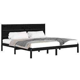 vidaXL Bed Frame svart massiv furu 200x200 cm 3104177