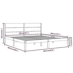 vidaXL Bed Frame vit massiv furu 200x200 cm 3104174
