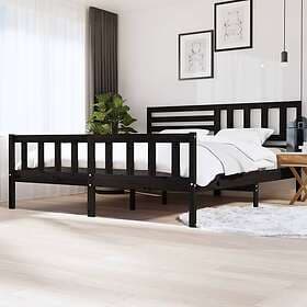 vidaXL Bed Frame svart massivt trä 200x200 cm 3101177