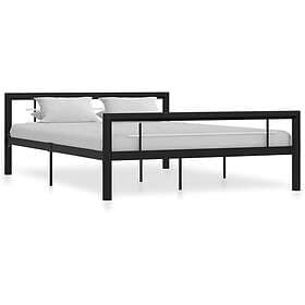 vidaXL Bed Frame svart och vit metall 120x200 cm 284552
