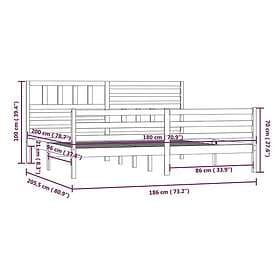 vidaXL Bed Frame massivt trä 180x200 cm 3101103