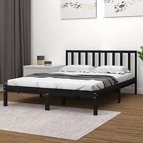 vidaXL Bed Frame svart massiv furu 200x200 cm 3105095