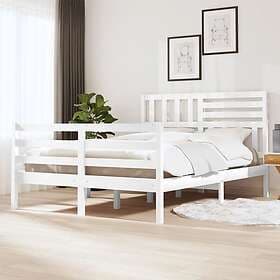 vidaXL Bed Frame vit massivt trä 120x200 cm enkelsäng 3101084