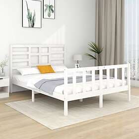 vidaXL Bed Frame vit massivt trä 140x190 cm 3105906