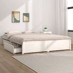 vidaXL Bed Frame med lådor vit 120x200 cm 3103509