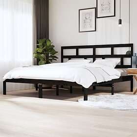 vidaXL Bed Frame svart massiv furu 200x200 cm 3101242