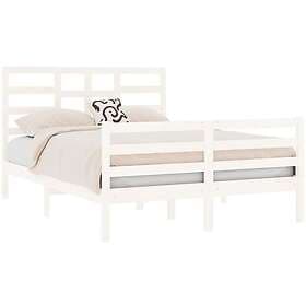 vidaXL Bed Frame vit massivt trä 140x190 cm 3105841