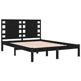 vidaXL Bed Frame svart massiv furu 200x200 cm 3104242