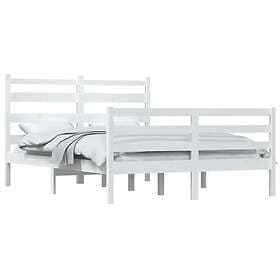 vidaXL Bed Frame massiv furu 160x200 cm vit 3103724