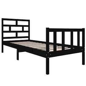 vidaXL Bed Frame svart massiv furu 75x190 cm liten enkelsäng 3101312