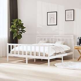 vidaXL Bed Frame vit massivt trä 160x200 cm 3100969
