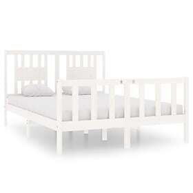 vidaXL Bed Frame vit massivt trä 140x190 cm 3104109