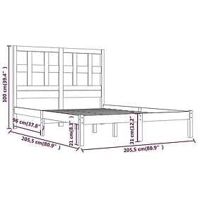 vidaXL Bed Frame honungsbrun massiv furu 200x200 cm 3104501