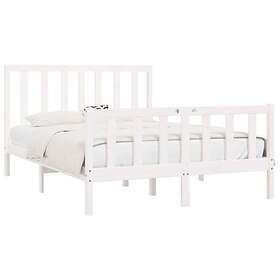 vidaXL Bed Frame white solid wood 140x190 cm