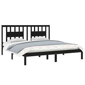 vidaXL Bed Frame svart massiv furu 200x200 cm 3104087