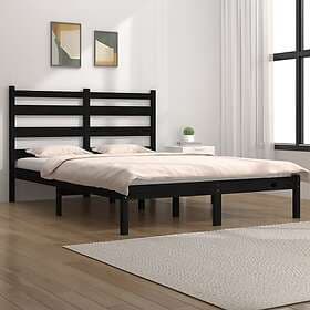 vidaXL Bed Frame svart massiv furu 200x200 cm 3103672