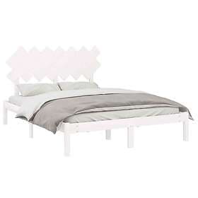 vidaXL Bed Frame vit 140x200 cm massivt trä 3104869