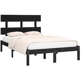 vidaXL Bed Frame svart massivt trä 140x190 cm 3104657