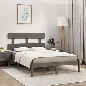 vidaXL Bed Frame grå massivt trä 200x200 cm 3104695