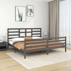 vidaXL Bed Frame grå massivt trä 200x200 cm 3105882