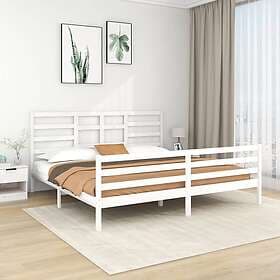 vidaXL Bed Frame vit massivt trä 200x200 cm 3105881