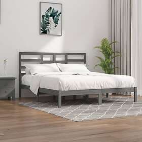 vidaXL Bed Frame grå massivt trä 200x200 cm 3105817