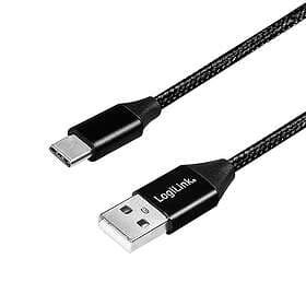 LogiLink CU0140 USB-kabel 1 m USB 2.0 USB C USB A Sort