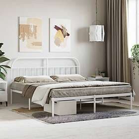 vidaXL Bed Frame med huvudgavel metall vit 180x200 cm 353688