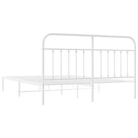 vidaXL Bed Frame med huvudgavel metall vit 183x213 cm 352632