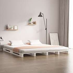 vidaXL Pallsäng vit 140x190 cm massiv furu 821438