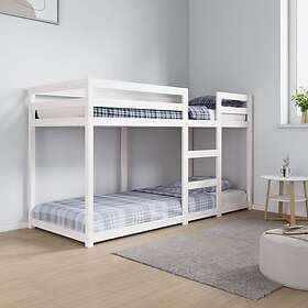 vidaXL Bunk Bed vit 75x190 cm massiv furu 821660