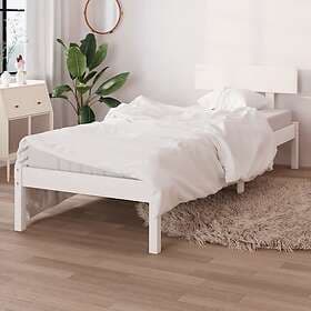 vidaXL Bed Frame vit massiv furu 100x200 cm 810138