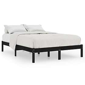 vidaXL Bed Frame svart massiv furu 140x190 cm 810001