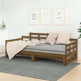 vidaXL Bäddsoffa honungsbrun massiv furu 2x(90x190) cm 820355