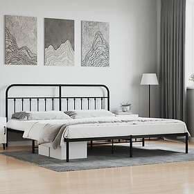 vidaXL Bed Frame med huvudgavel metall svart 200x200 cm 352585