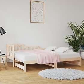 vidaXL Utdragbar dagbädd 2x(90x190) cm massiv furu 820746