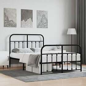 vidaXL Bed Frame med huvudgavel och fotgavel svart metall 120x200 cm 352594