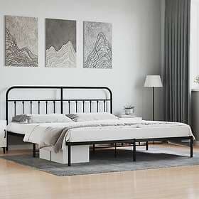 vidaXL Bed Frame med huvudgavel metall svart 193x203 cm 352584