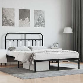 vidaXL Bed Frame med huvudgavel metall svart 140x190 cm 352578