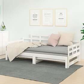 vidaXL Bäddsoffa vit massiv furu 2x(90x190) cm 820353