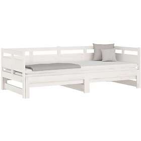 vidaXL Bäddsoffa vit massiv furu 2x(90x200) cm 820313