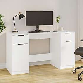 vidaXL Desk med hurts vit konstruerat trä 3115908