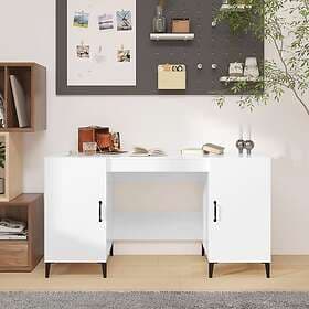vidaXL Desk White High Gloss 140x50x75 cm