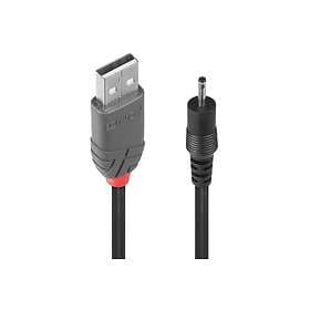 Lindy 70265 el-ledning Sort 1.5 m USB A EIAJ-01 (2.5 mm, 0.7 mm)