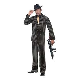 Smiffys Gangster Costume Yellow Striped Costume X-Large