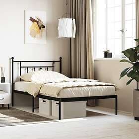 vidaXL Bed Frame med huvudgavel metall svart 107x203 cm 353533