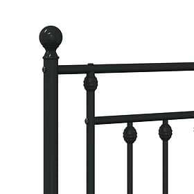 vidaXL Bed Frame med huvudgavel metall svart 90x190 cm 353529