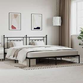 vidaXL Bed Frame med huvudgavel metall svart 200x200 cm 353544
